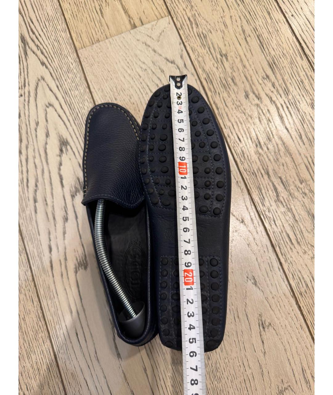 TOD'S Темно-синие кожаные мокасины, фото 6