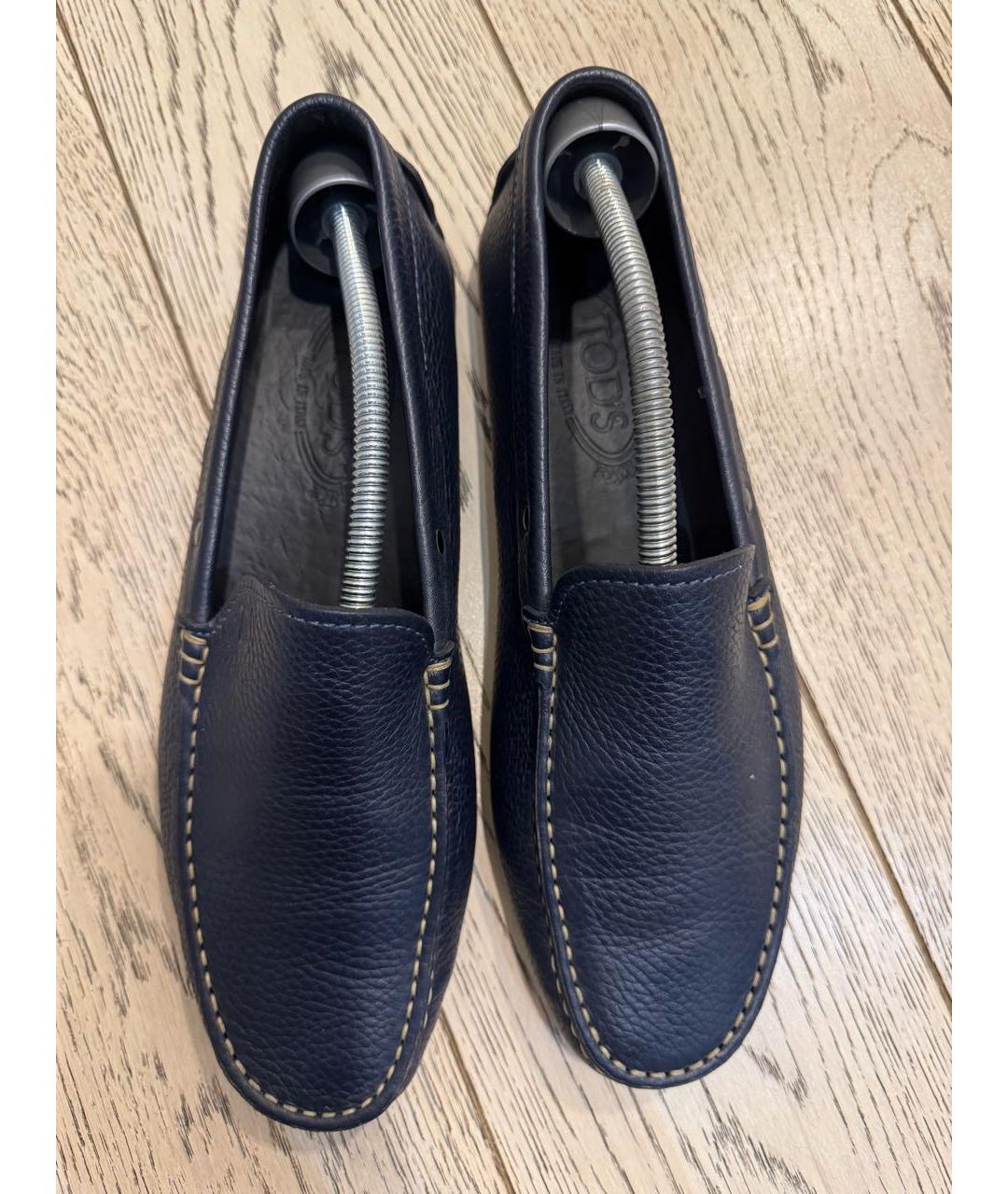 TOD'S Темно-синие кожаные мокасины, фото 3