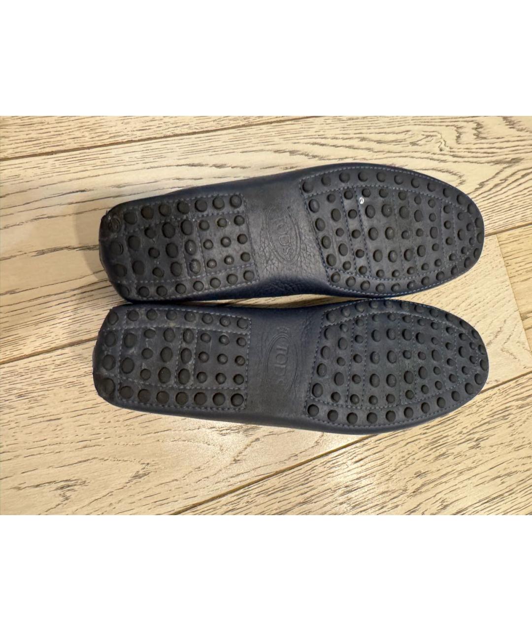 TOD'S Темно-синие кожаные мокасины, фото 7