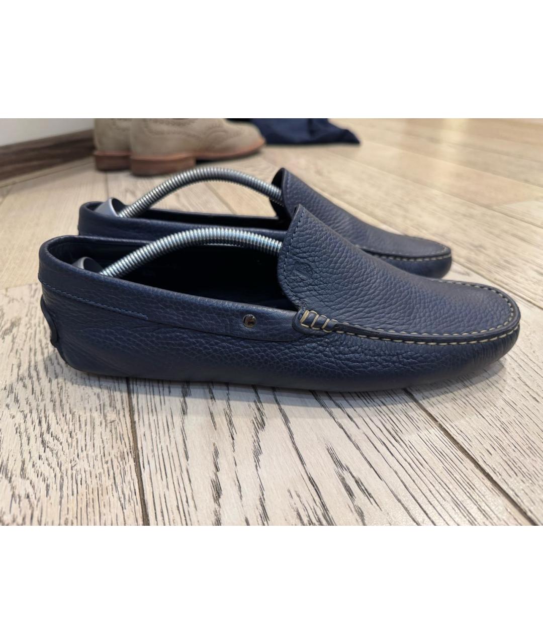 TOD'S Темно-синие кожаные мокасины, фото 8