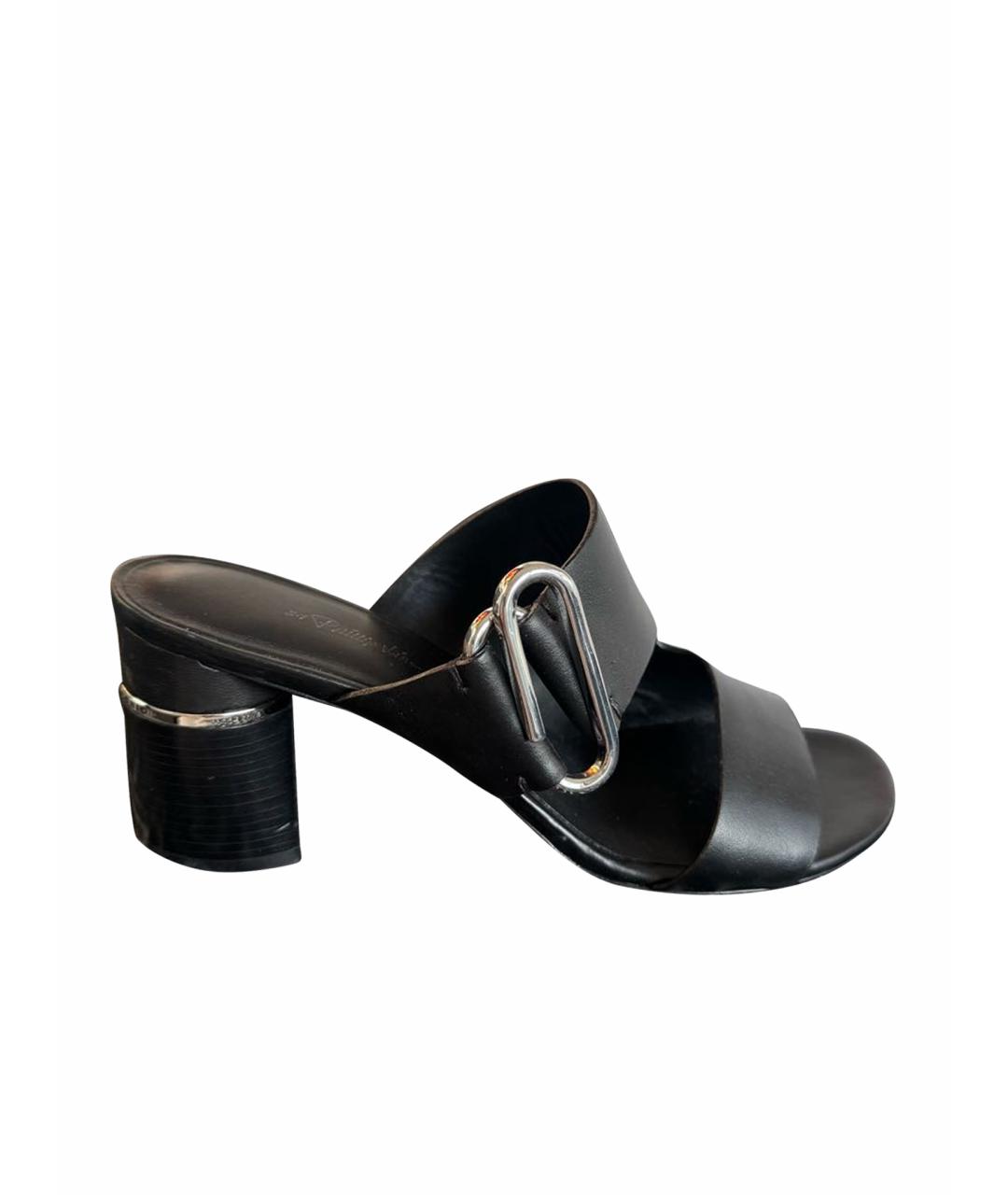 3.1 PHILLIP LIM Черные кожаные мюли, фото 1
