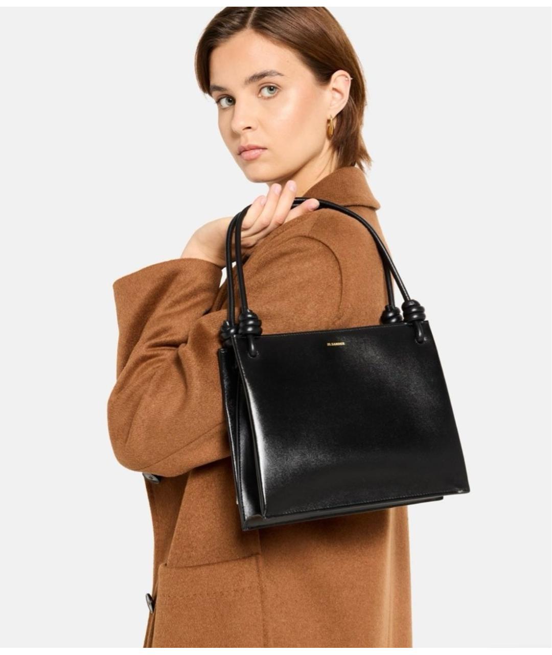 JIL SANDER Черная кожаная сумка через плечо, фото 5
