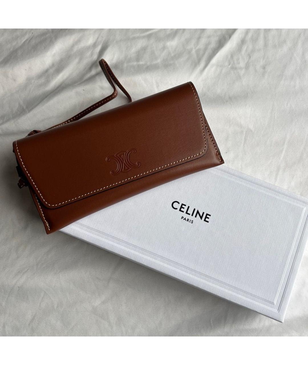 CELINE Коричневая сумка через плечо из искусственной кожи, фото 2