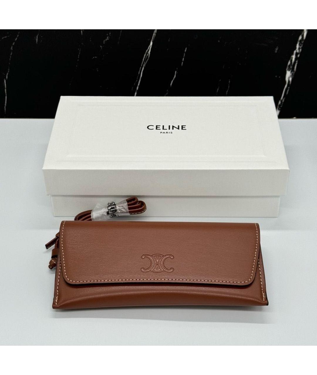 CELINE Коричневая сумка через плечо из искусственной кожи, фото 4