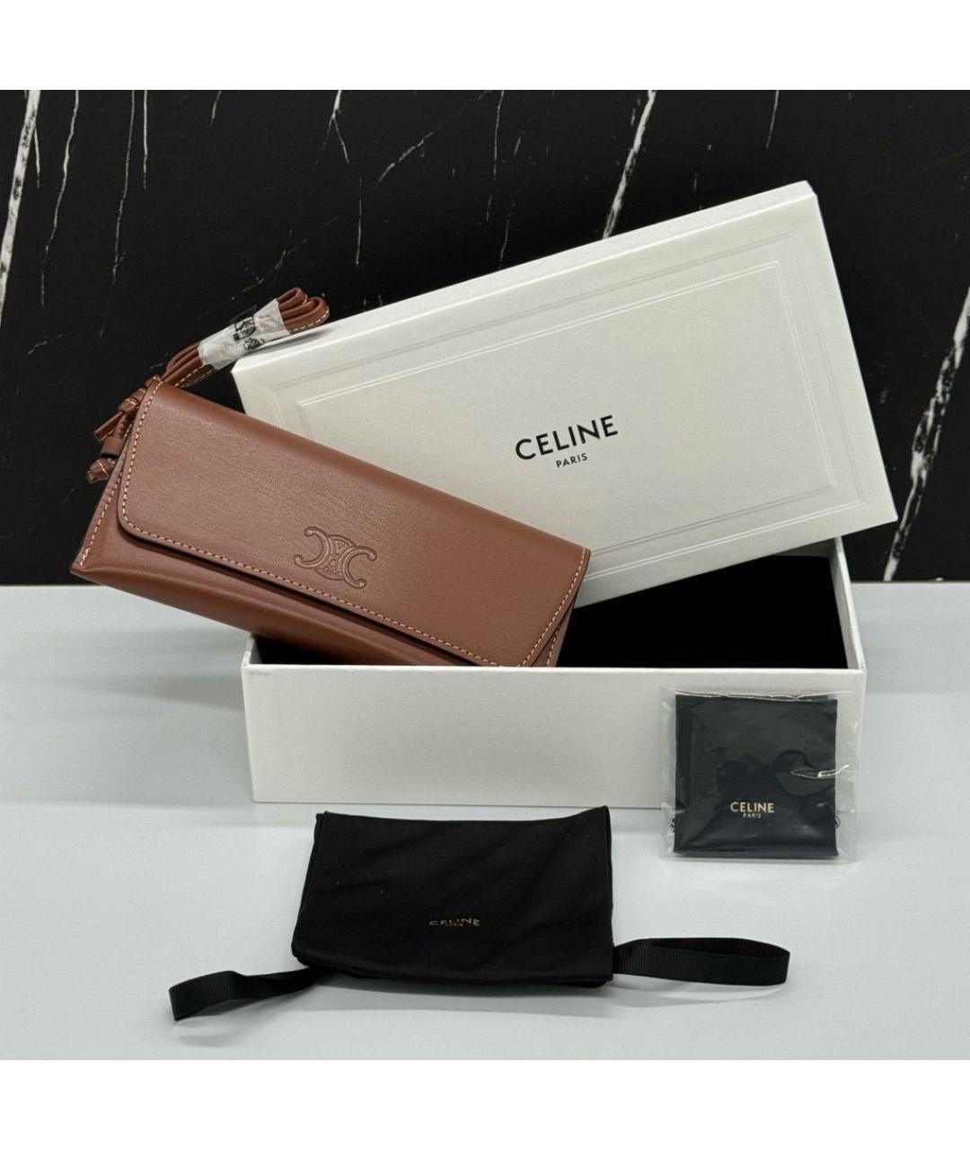 CELINE Коричневая сумка через плечо из искусственной кожи, фото 3