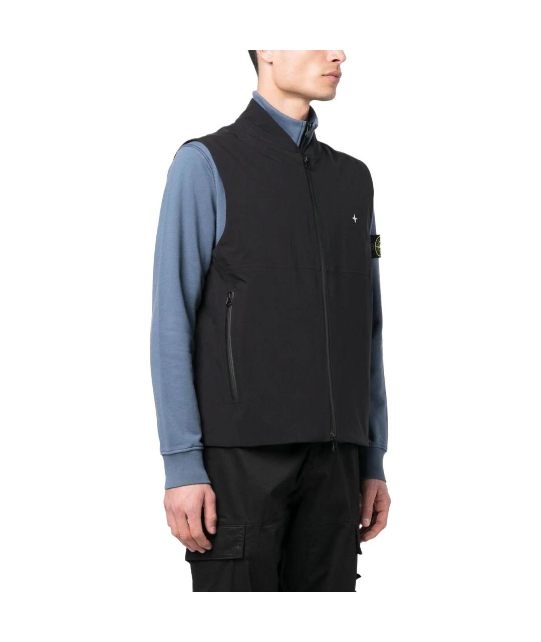 STONE ISLAND Черный жилет, фото 4