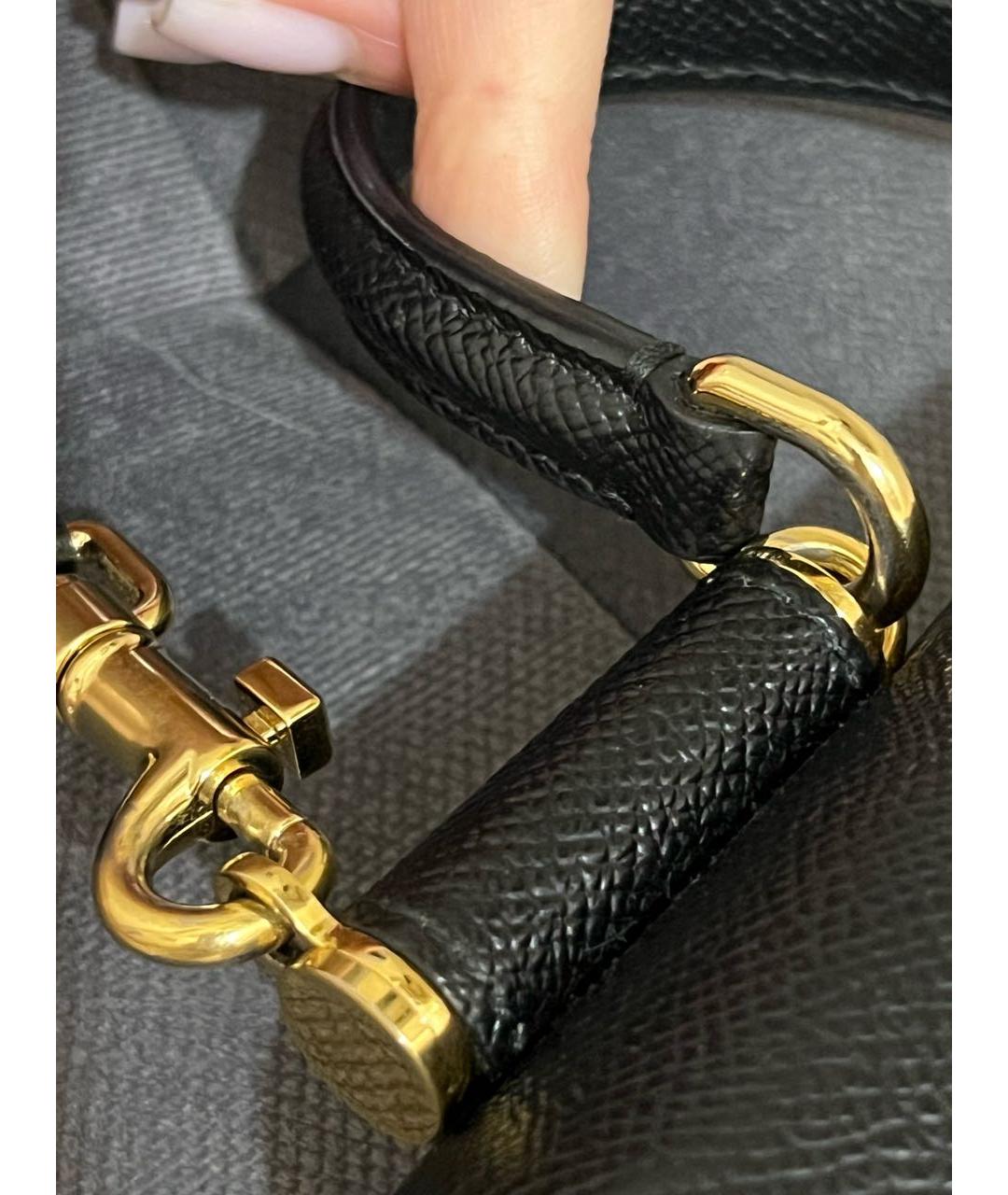 DOLCE&GABBANA Черная кожаная сумка через плечо, фото 5