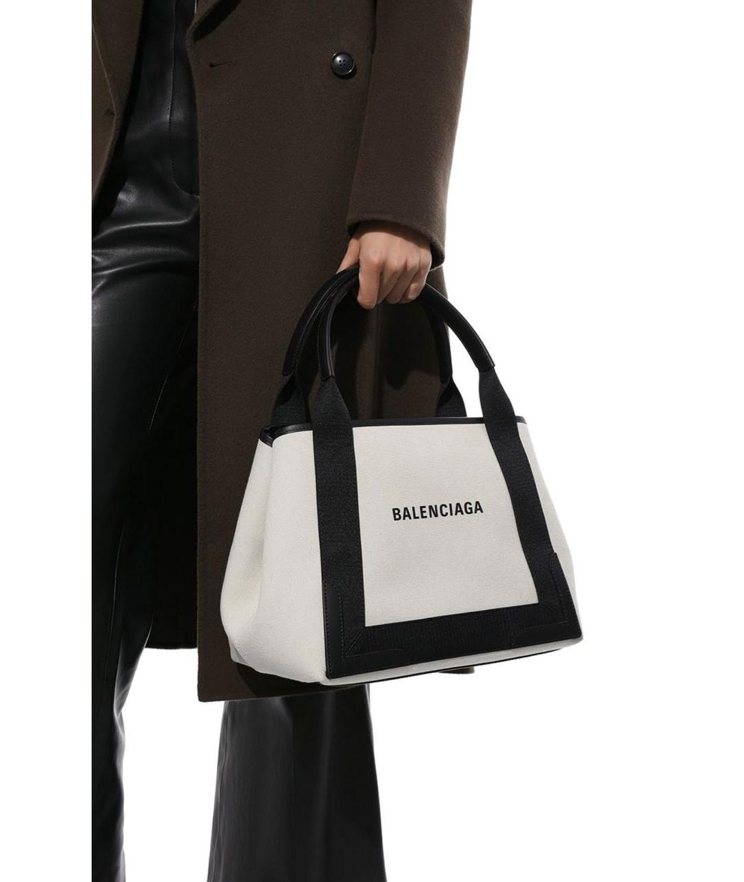 BALENCIAGA Бежевая тканевая сумка с короткими ручками, фото 7