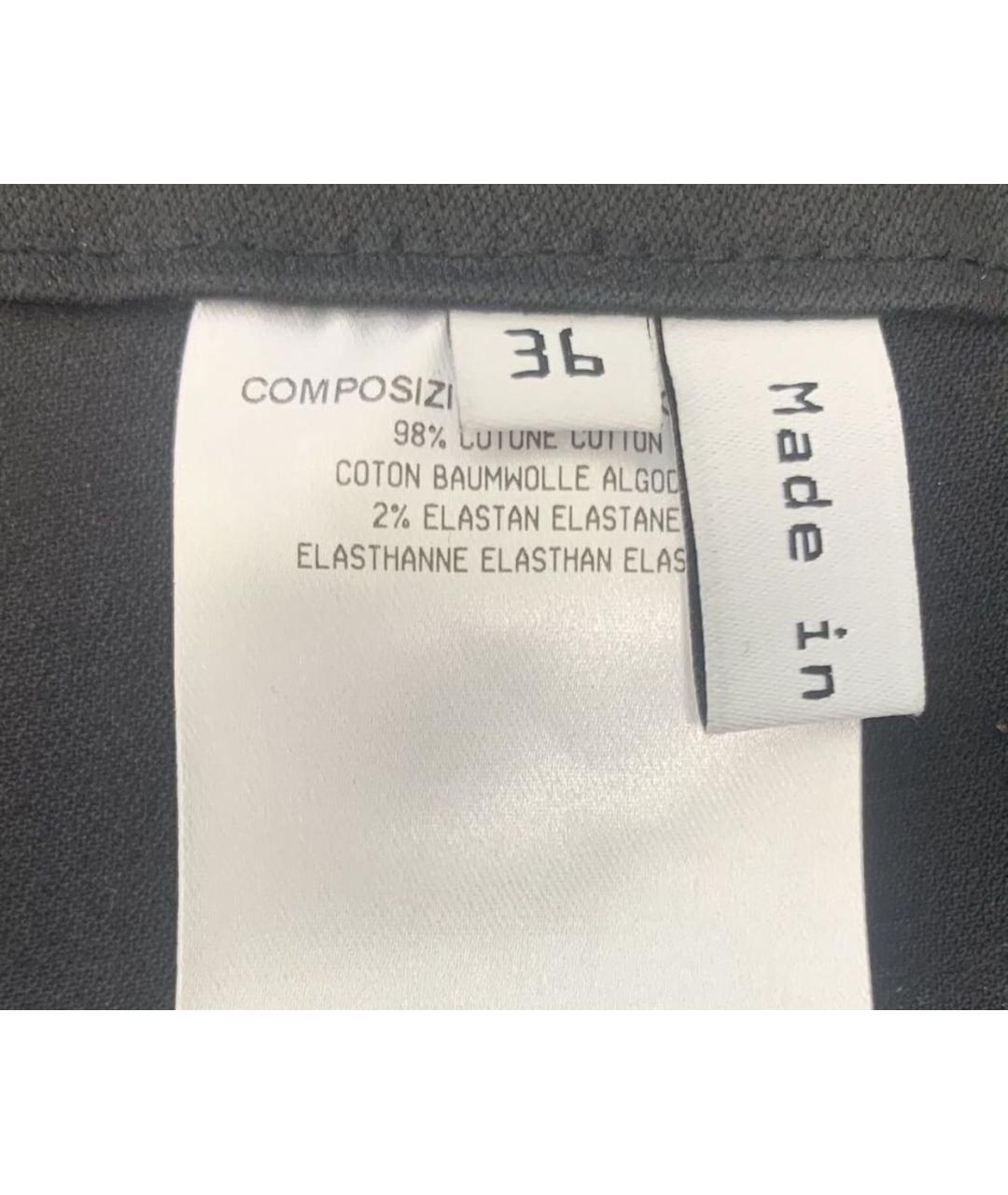BALENCIAGA Черные хлопко-эластановые прямые брюки, фото 4