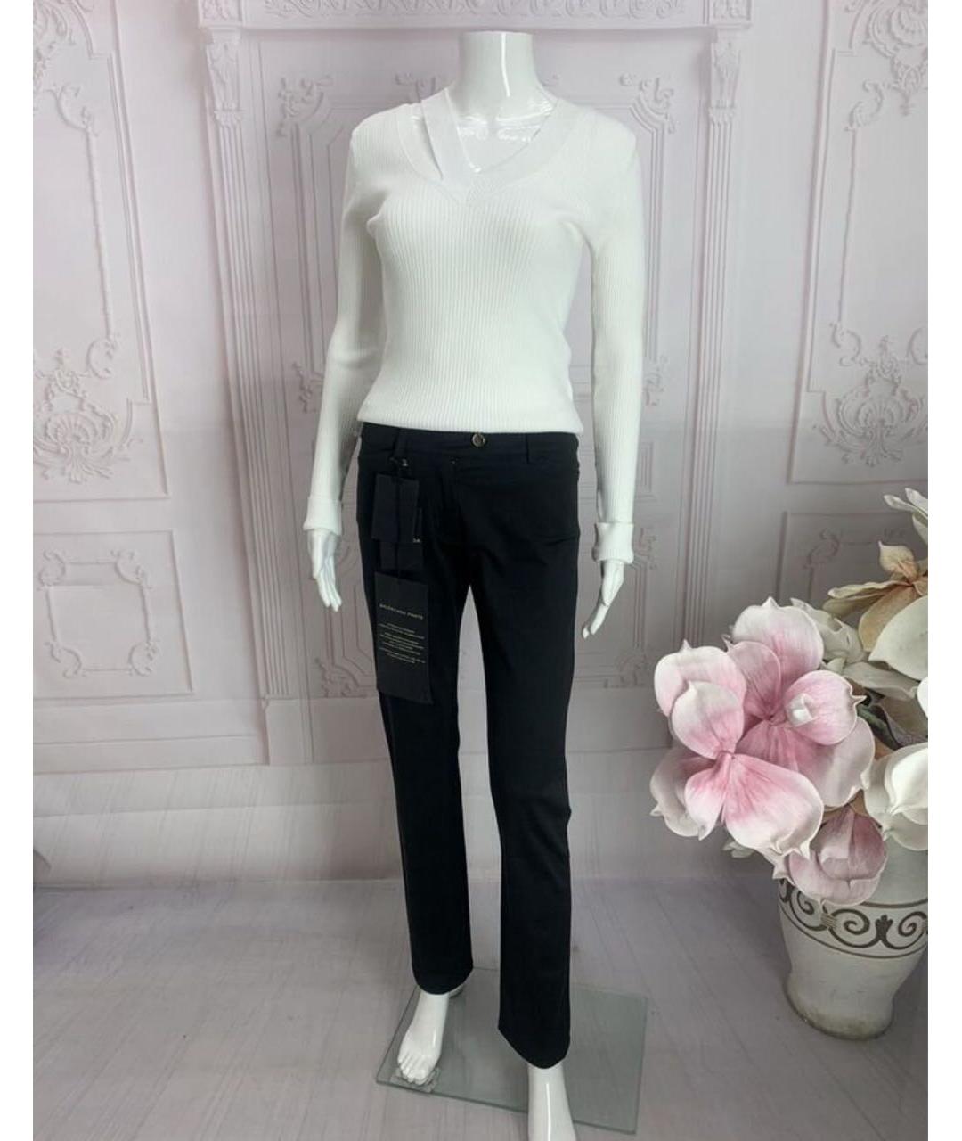 BALENCIAGA Черные хлопко-эластановые прямые брюки, фото 6