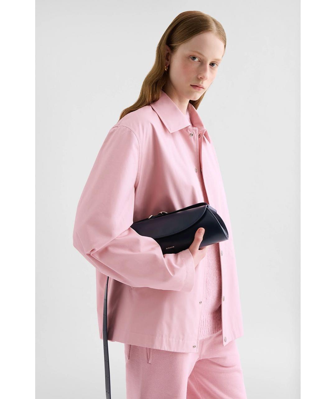 JIL SANDER Темно-синяя кожаная сумка через плечо, фото 5