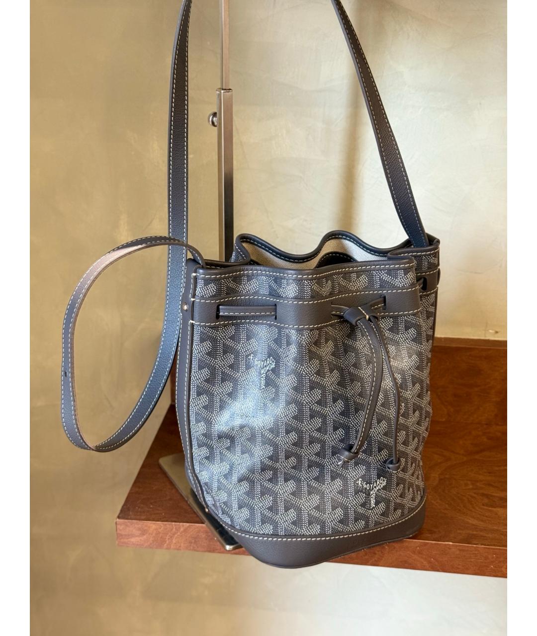 GOYARD Серая сумка через плечо из искусственной кожи, фото 9