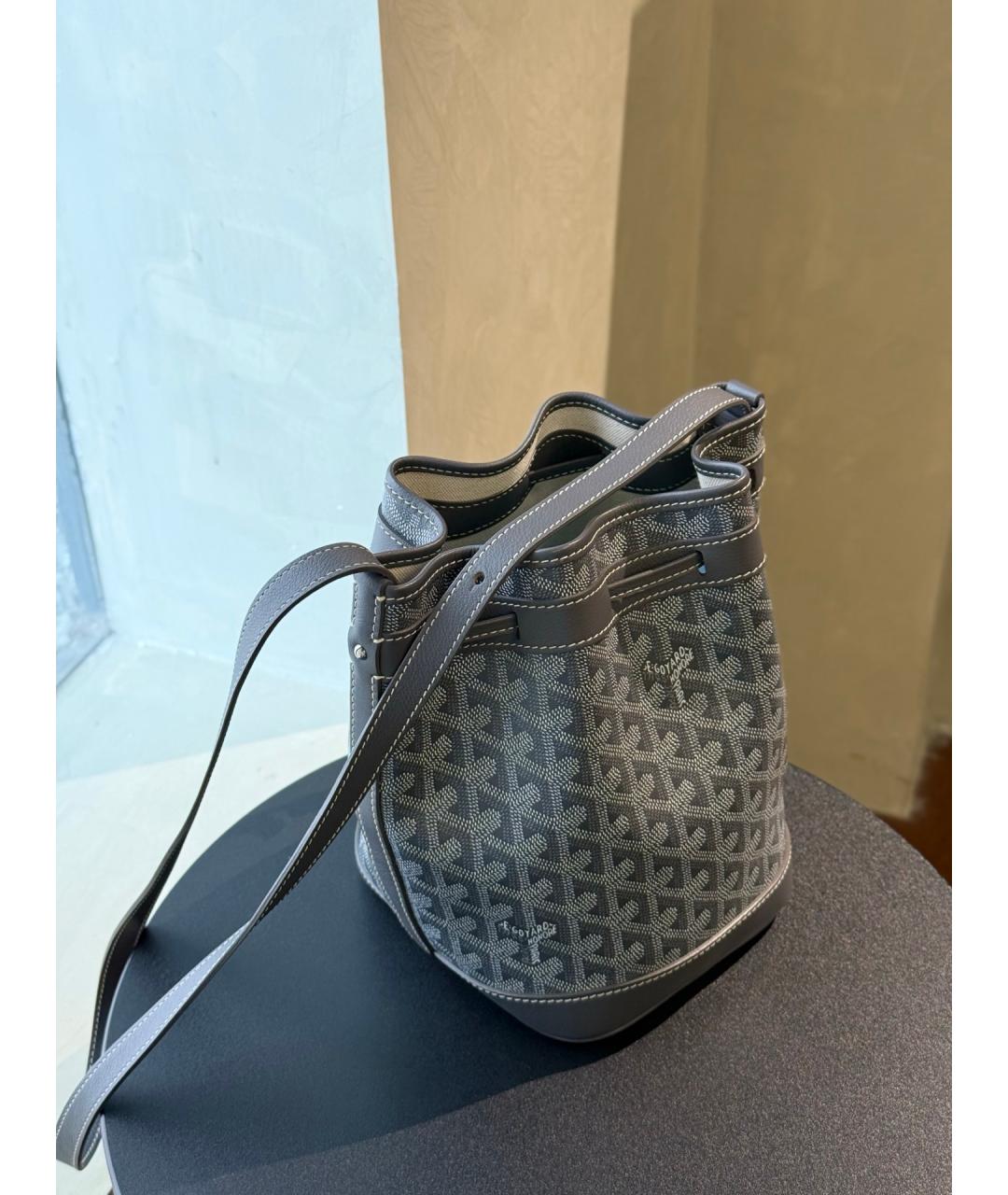 GOYARD Серая сумка через плечо из искусственной кожи, фото 4
