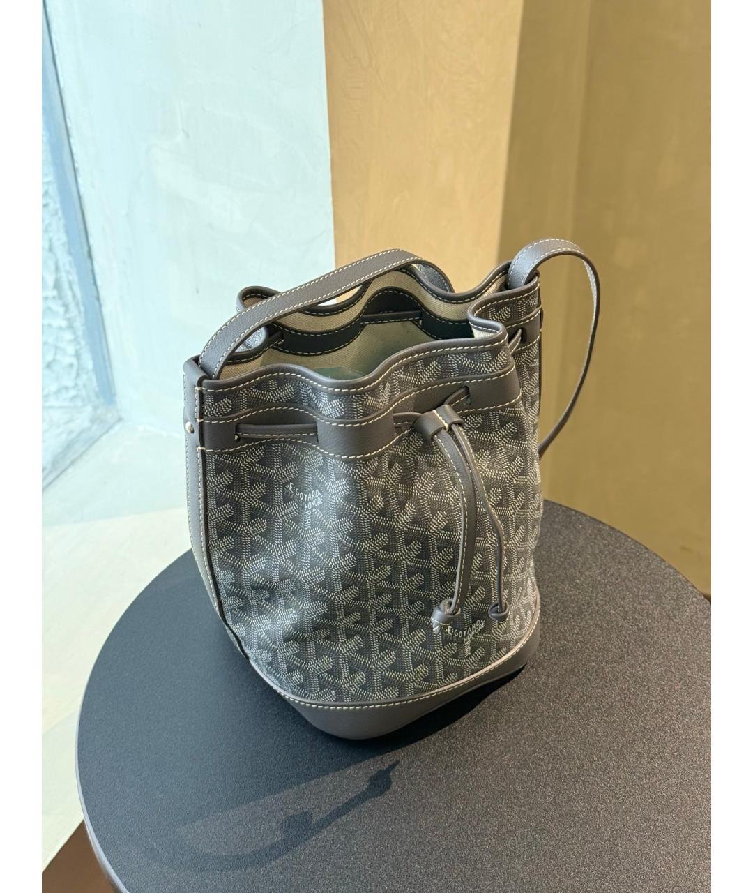 GOYARD Серая сумка через плечо из искусственной кожи, фото 6