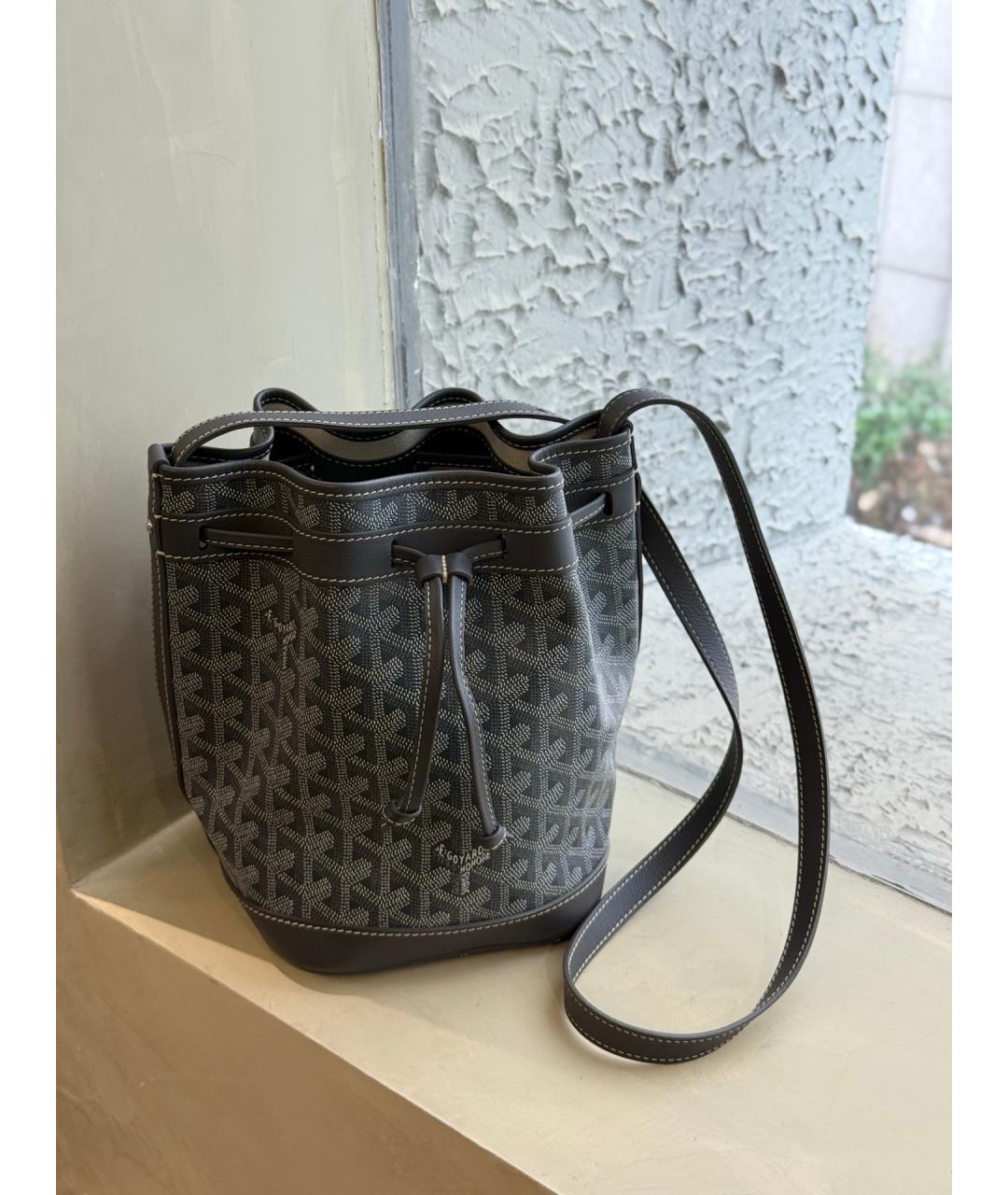 GOYARD Серая сумка через плечо из искусственной кожи, фото 10
