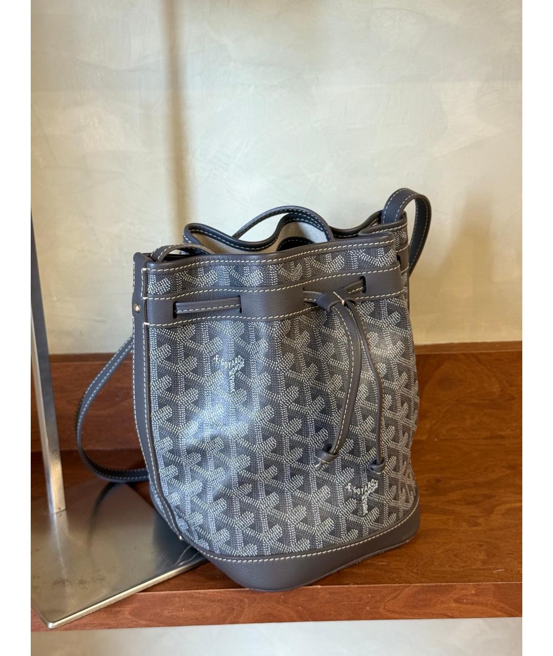 GOYARD Серая сумка через плечо из искусственной кожи, фото 8