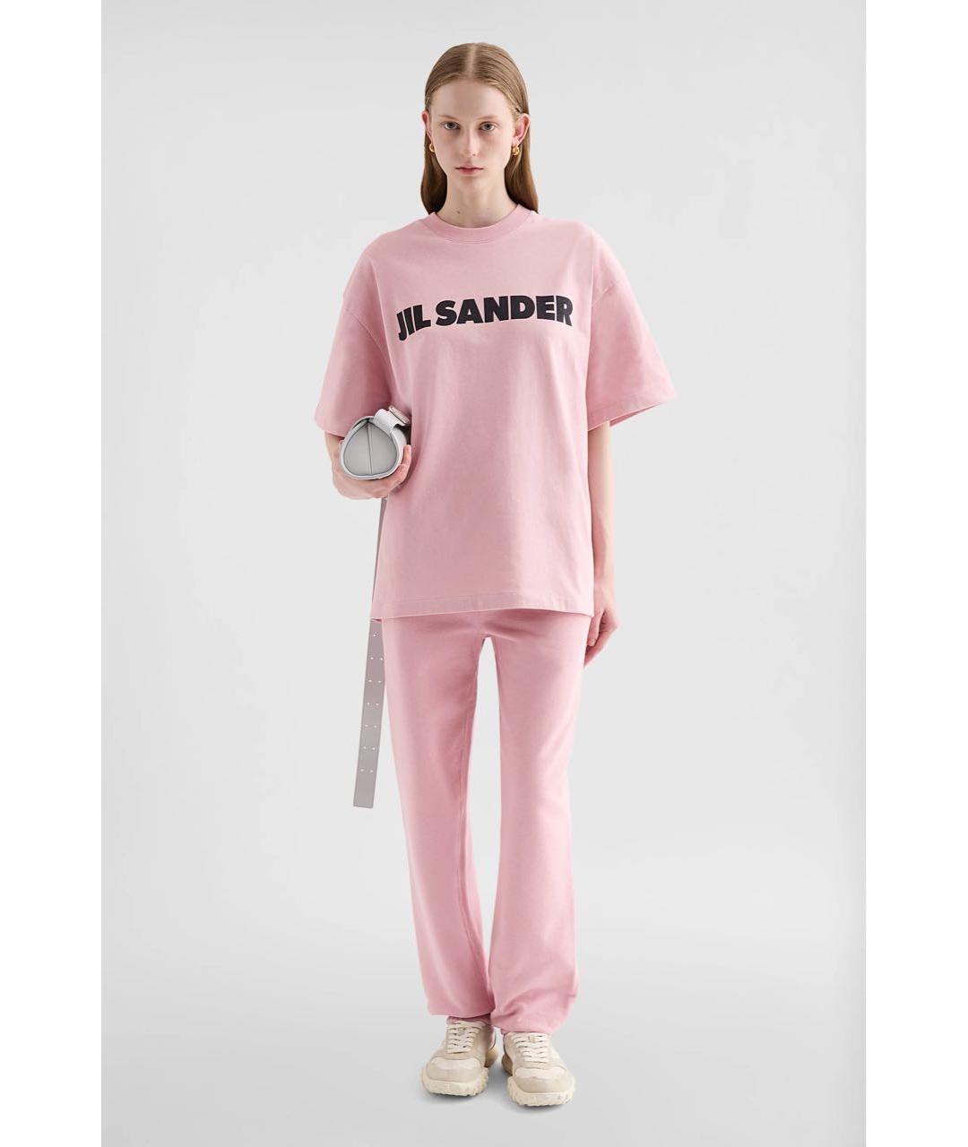 JIL SANDER Розовая хлопковая футболка, фото 3