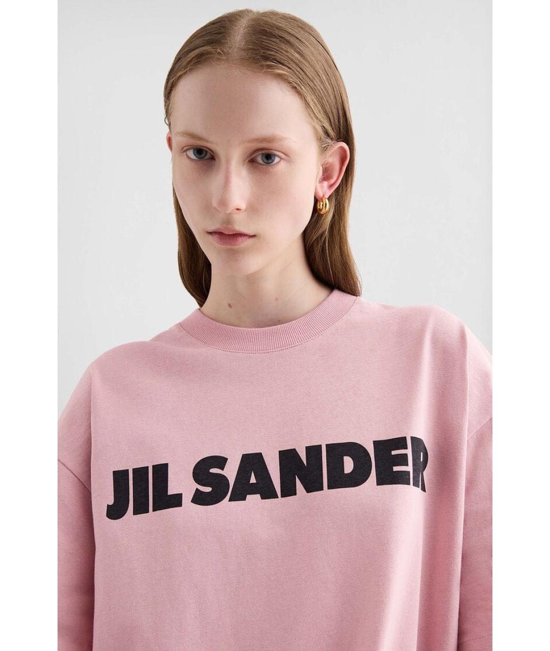 JIL SANDER Розовая хлопковая футболка, фото 5