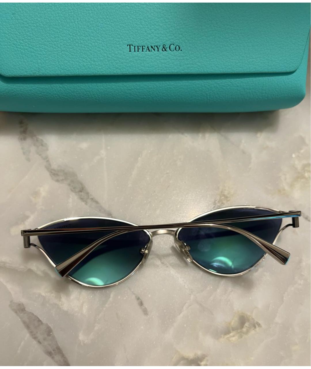 TIFFANY&CO Серебряные металлические солнцезащитные очки, фото 7