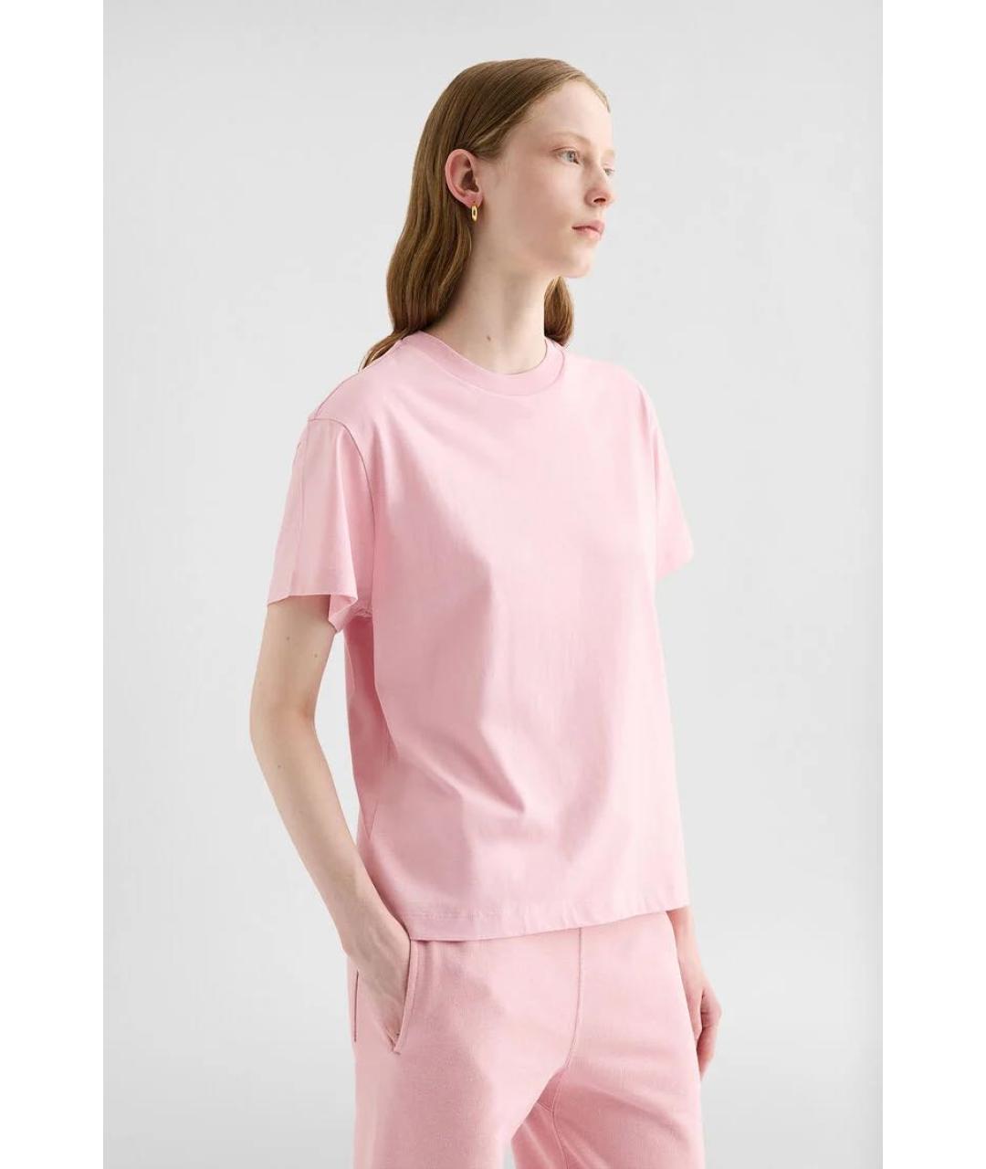 JIL SANDER Розовая хлопковая футболка, фото 4