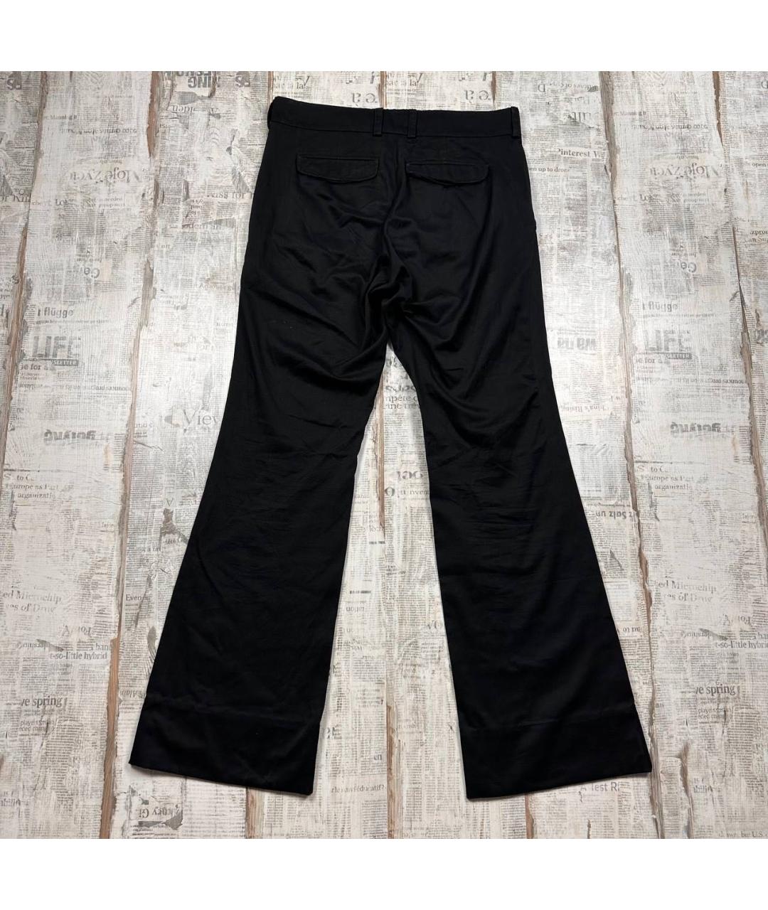SAINT LAURENT Черные хлопковые брюки широкие, фото 2