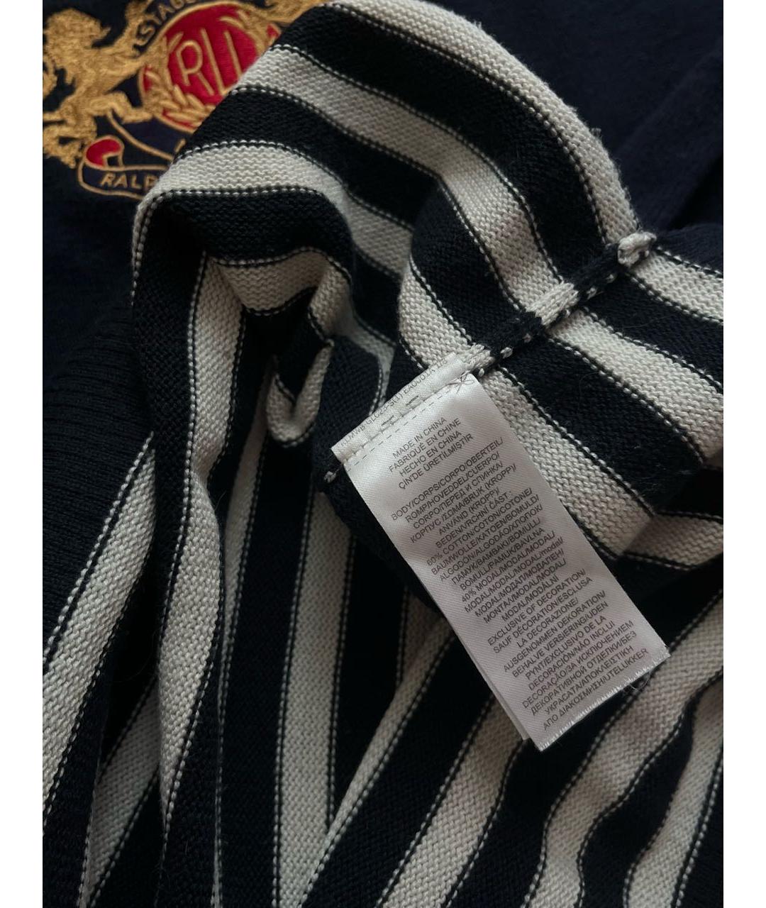 RALPH LAUREN Темно-синий хлопковый джемпер / свитер, фото 5