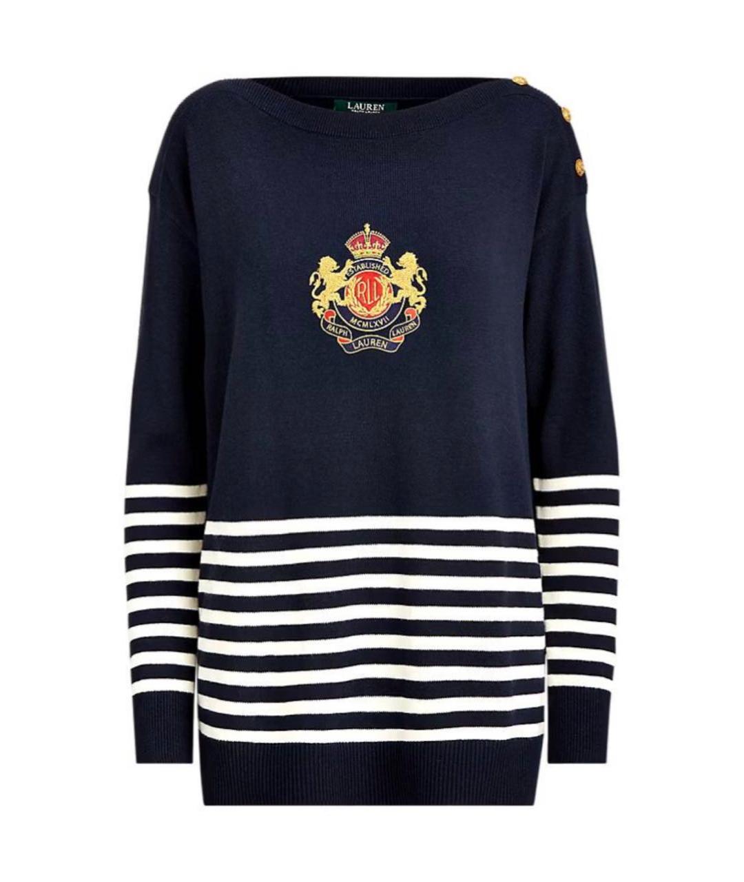 RALPH LAUREN Темно-синий хлопковый джемпер / свитер, фото 8