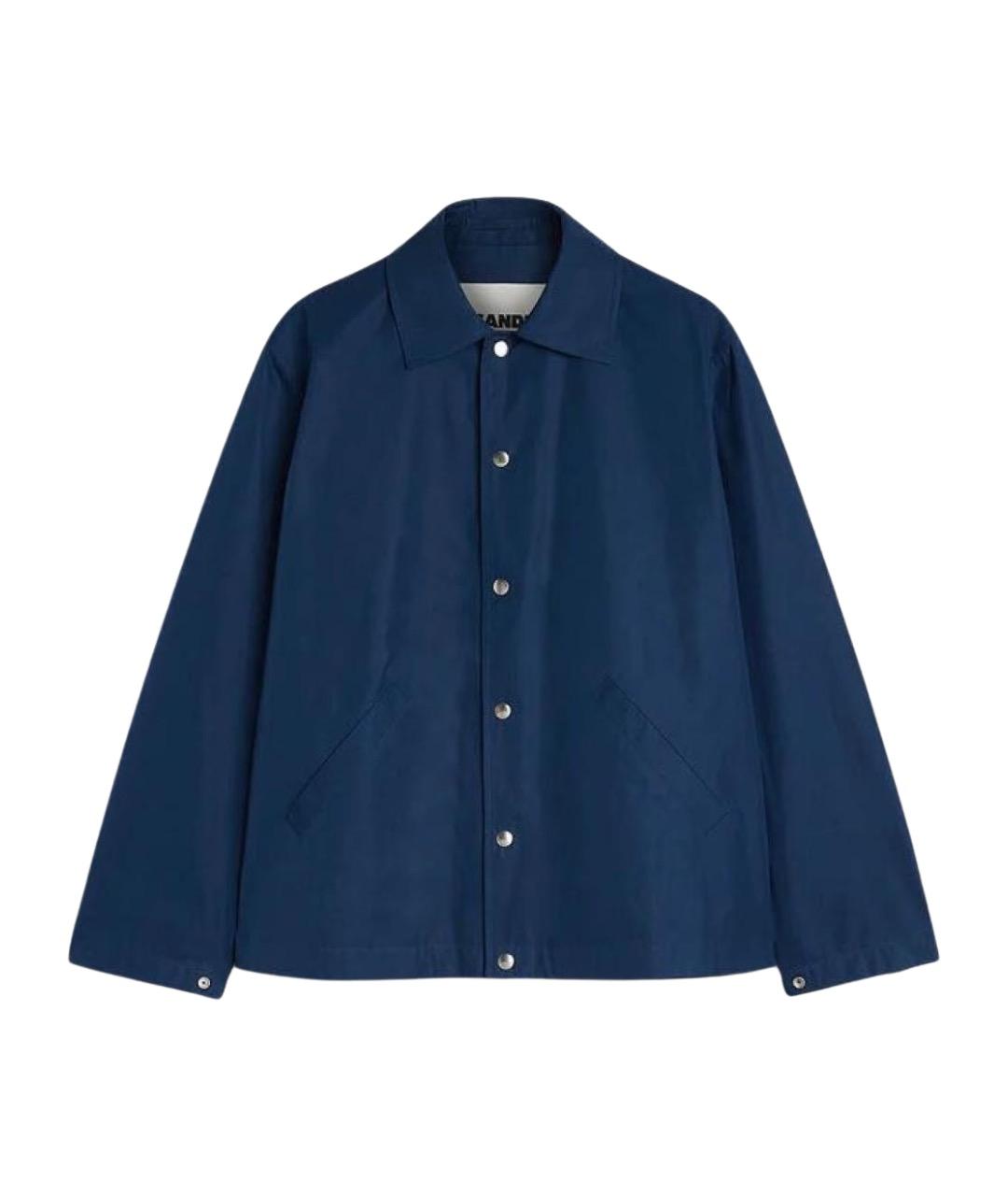 JIL SANDER Темно-синяя хлопковая куртка, фото 1