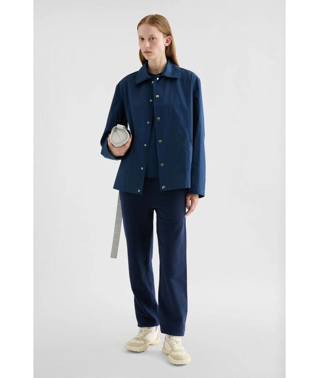 JIL SANDER Темно-синяя хлопковая куртка, фото 3