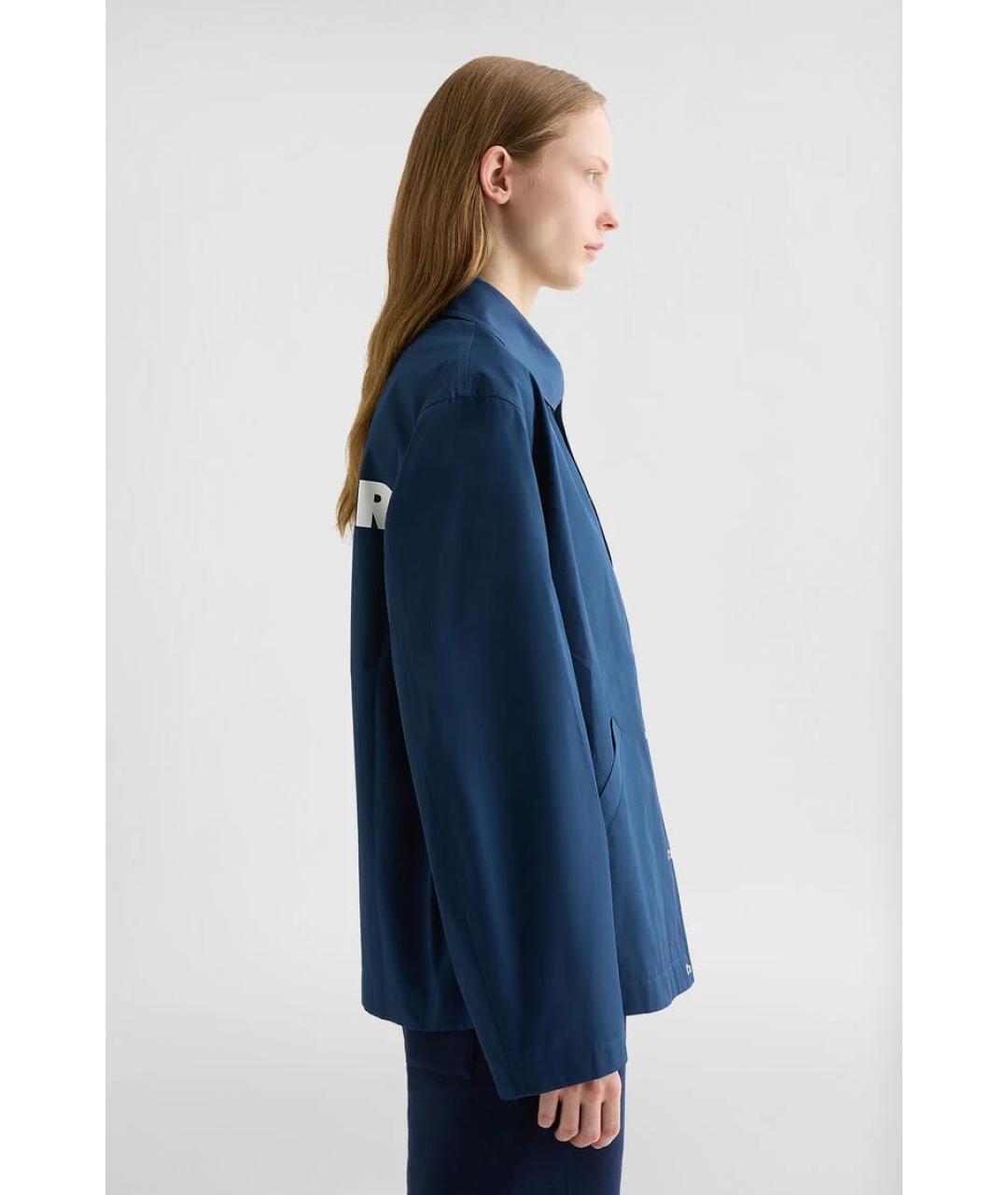 JIL SANDER Темно-синяя хлопковая куртка, фото 4