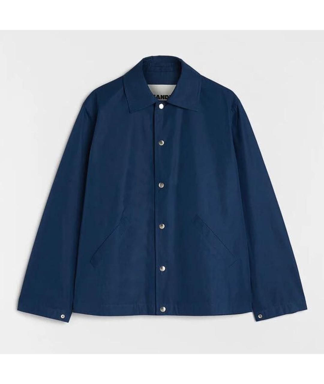 JIL SANDER Темно-синяя хлопковая куртка, фото 7