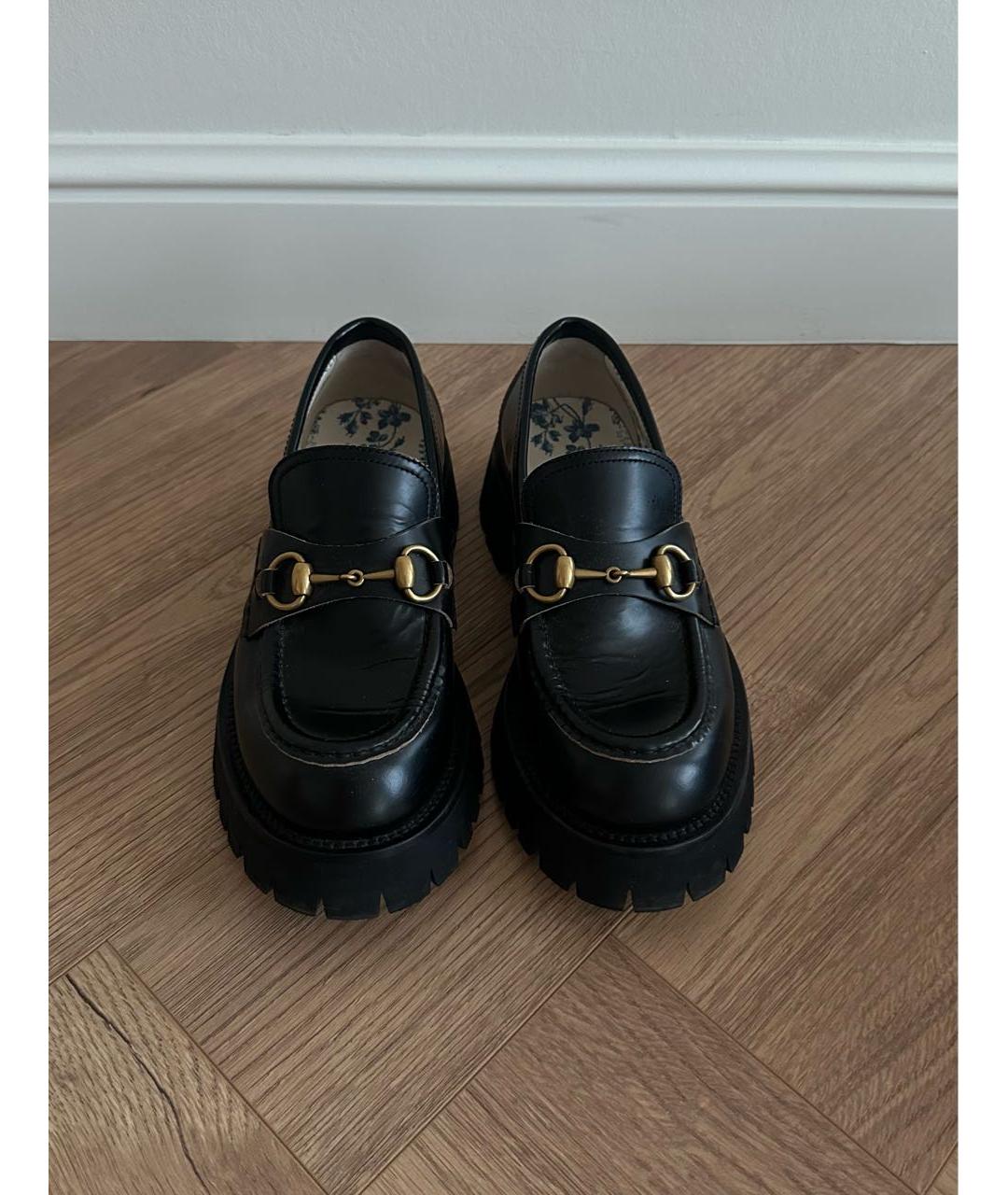 GUCCI Черные кожаные лоферы, фото 2