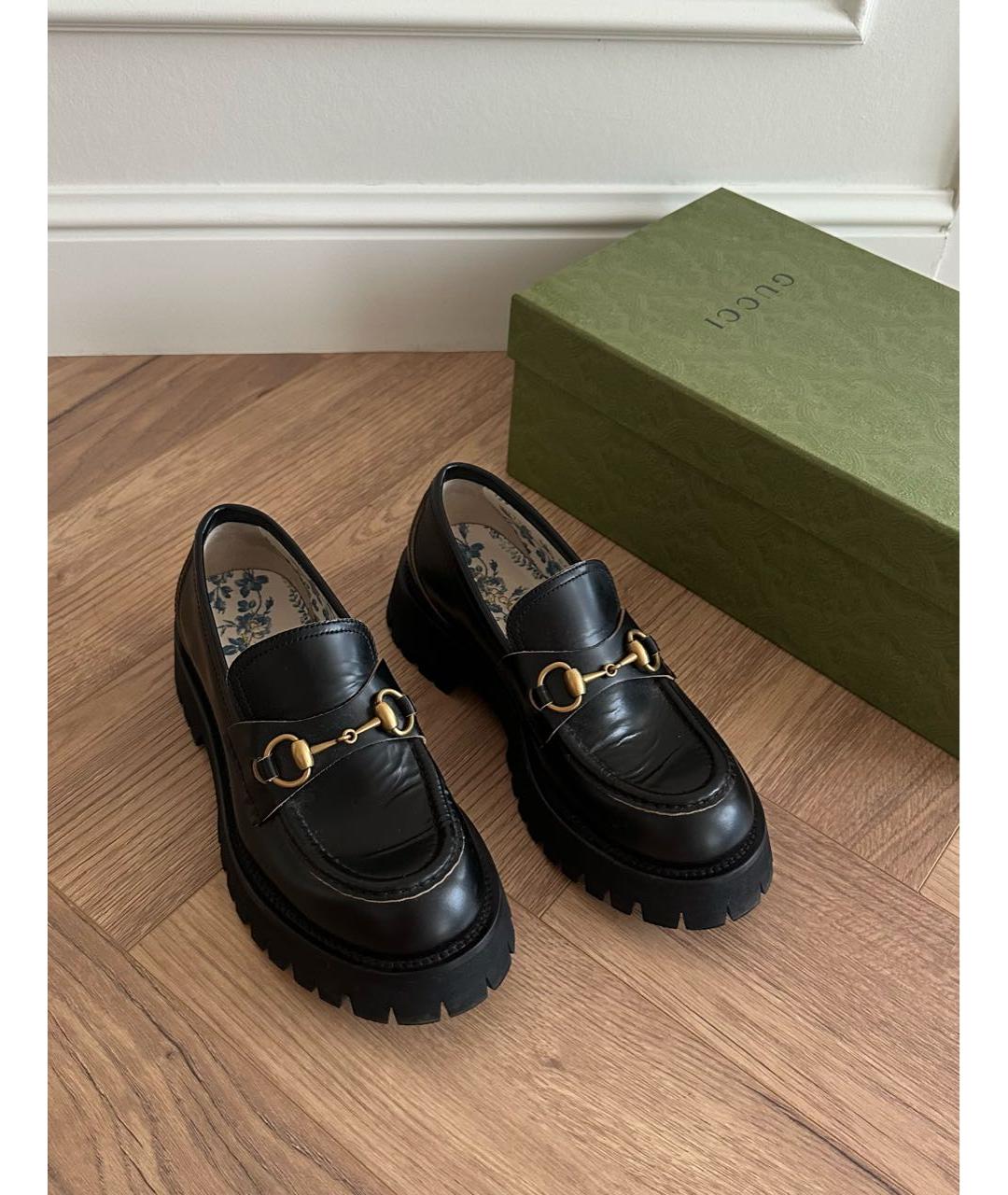 GUCCI Черные кожаные лоферы, фото 3