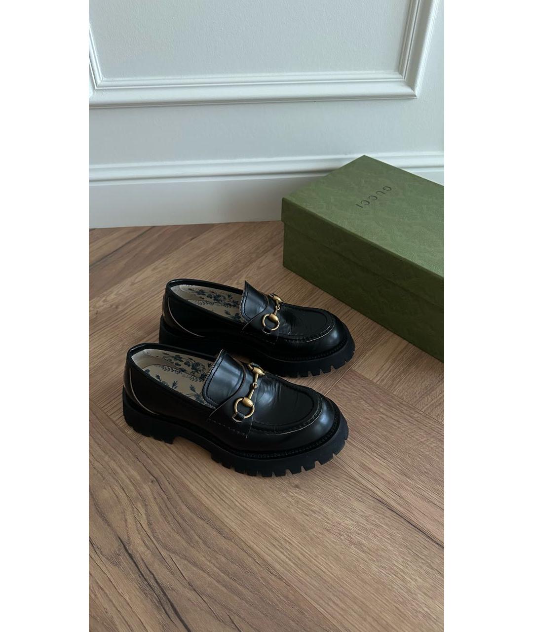 GUCCI Черные кожаные лоферы, фото 4