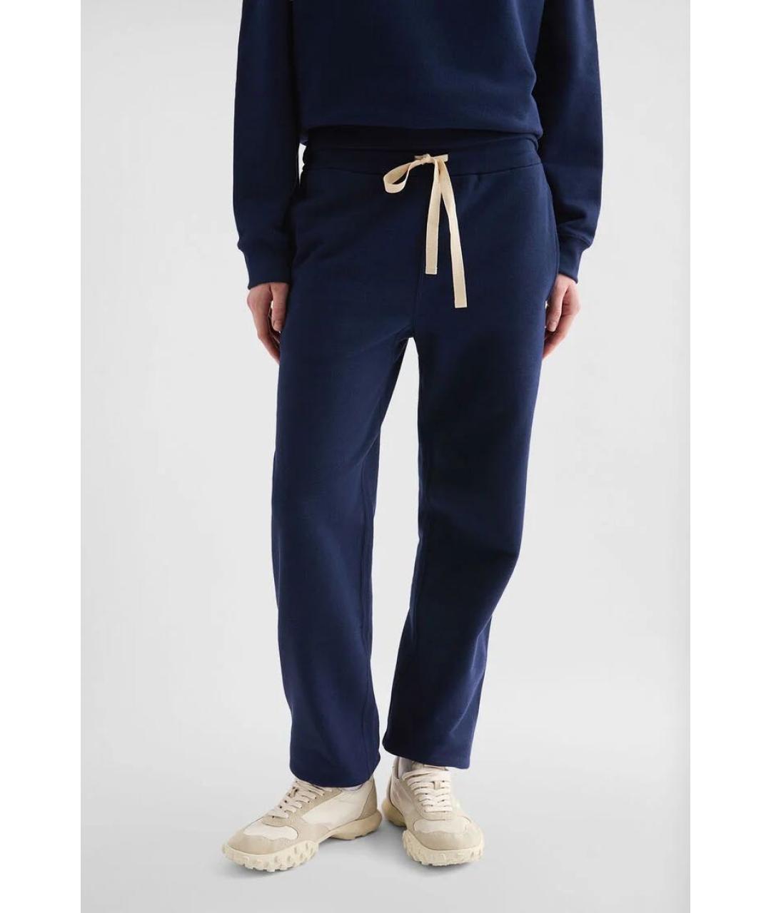JIL SANDER Темно-синие хлопковые спортивные брюки и шорты, фото 4