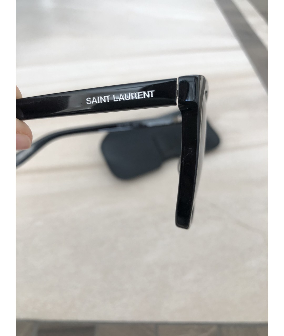 YVES SAINT LAURENT VINTAGE Черные пластиковые солнцезащитные очки, фото 3