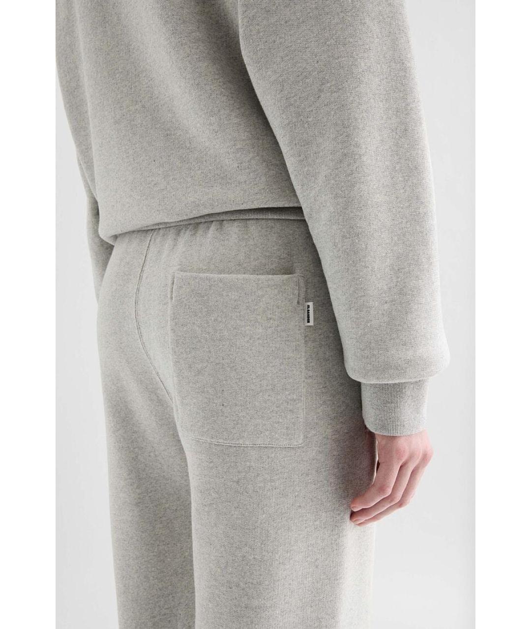 JIL SANDER Серые хлопковые спортивные брюки и шорты, фото 7