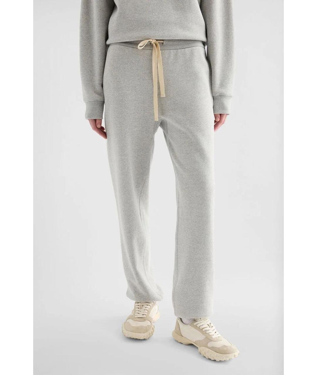 JIL SANDER Серые хлопковые спортивные брюки и шорты, фото 4