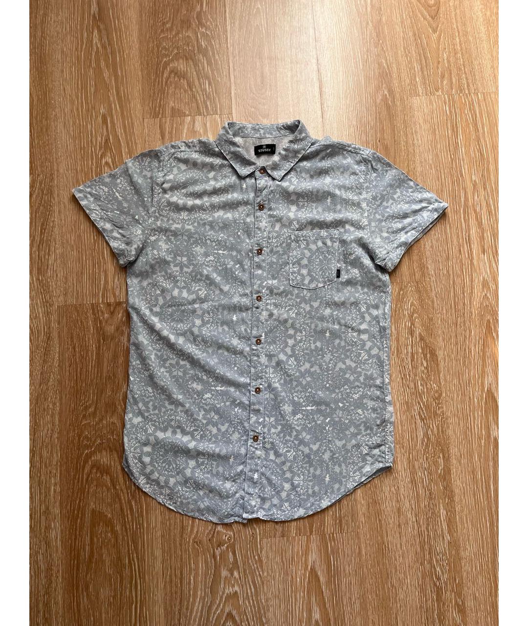 STUSSY Серая хлопковая кэжуал рубашка, фото 5