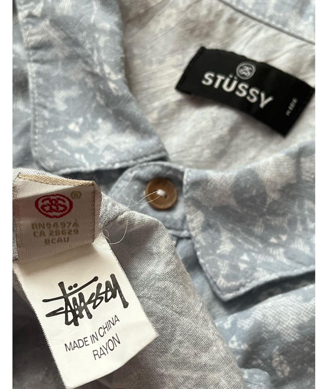 STUSSY Серая хлопковая кэжуал рубашка, фото 4