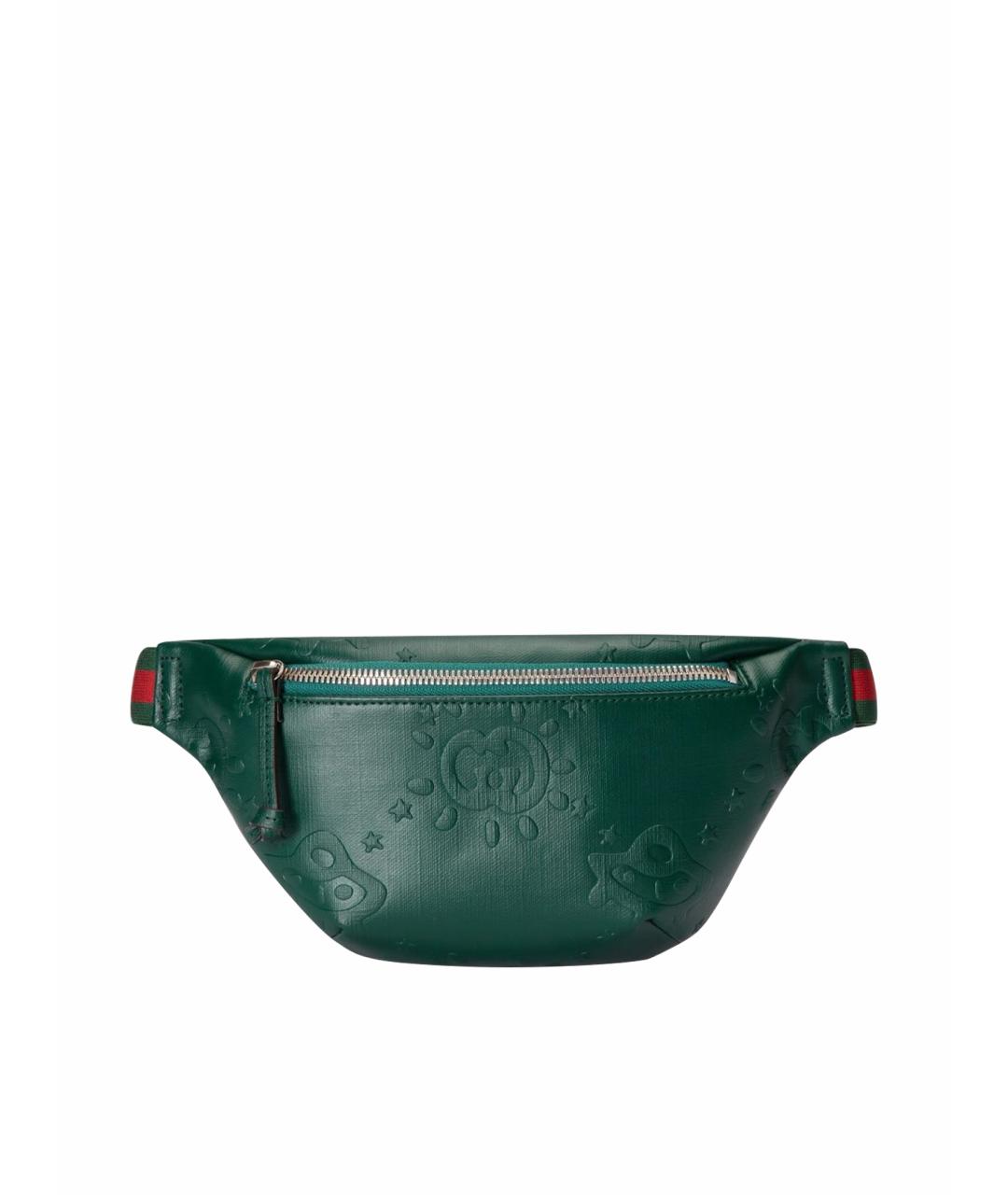 GUCCI Зеленая кожаная поясная сумка, фото 1