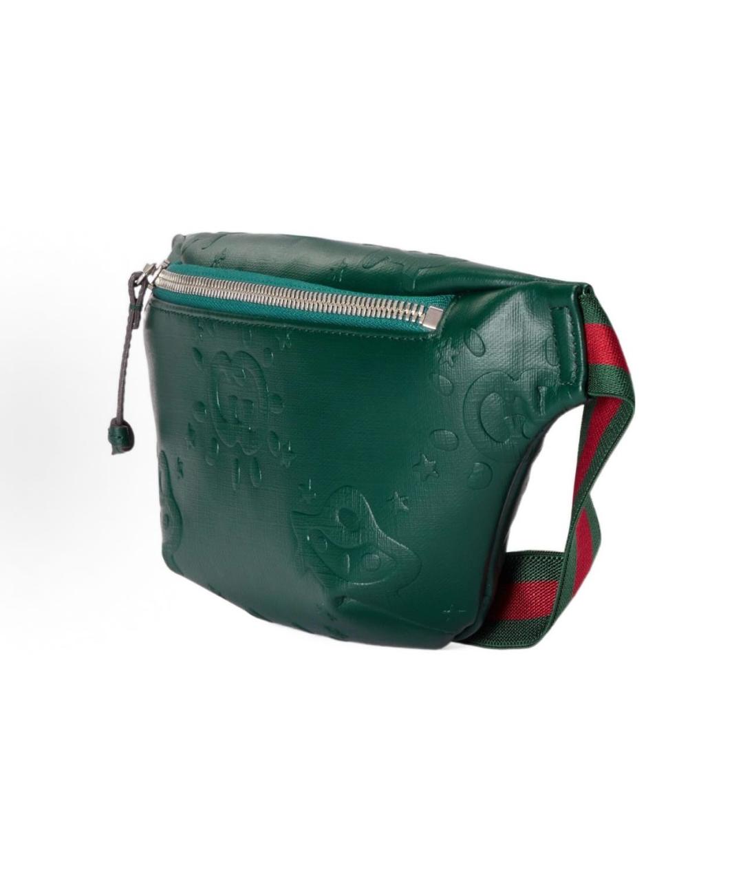 GUCCI Зеленая кожаная поясная сумка, фото 2