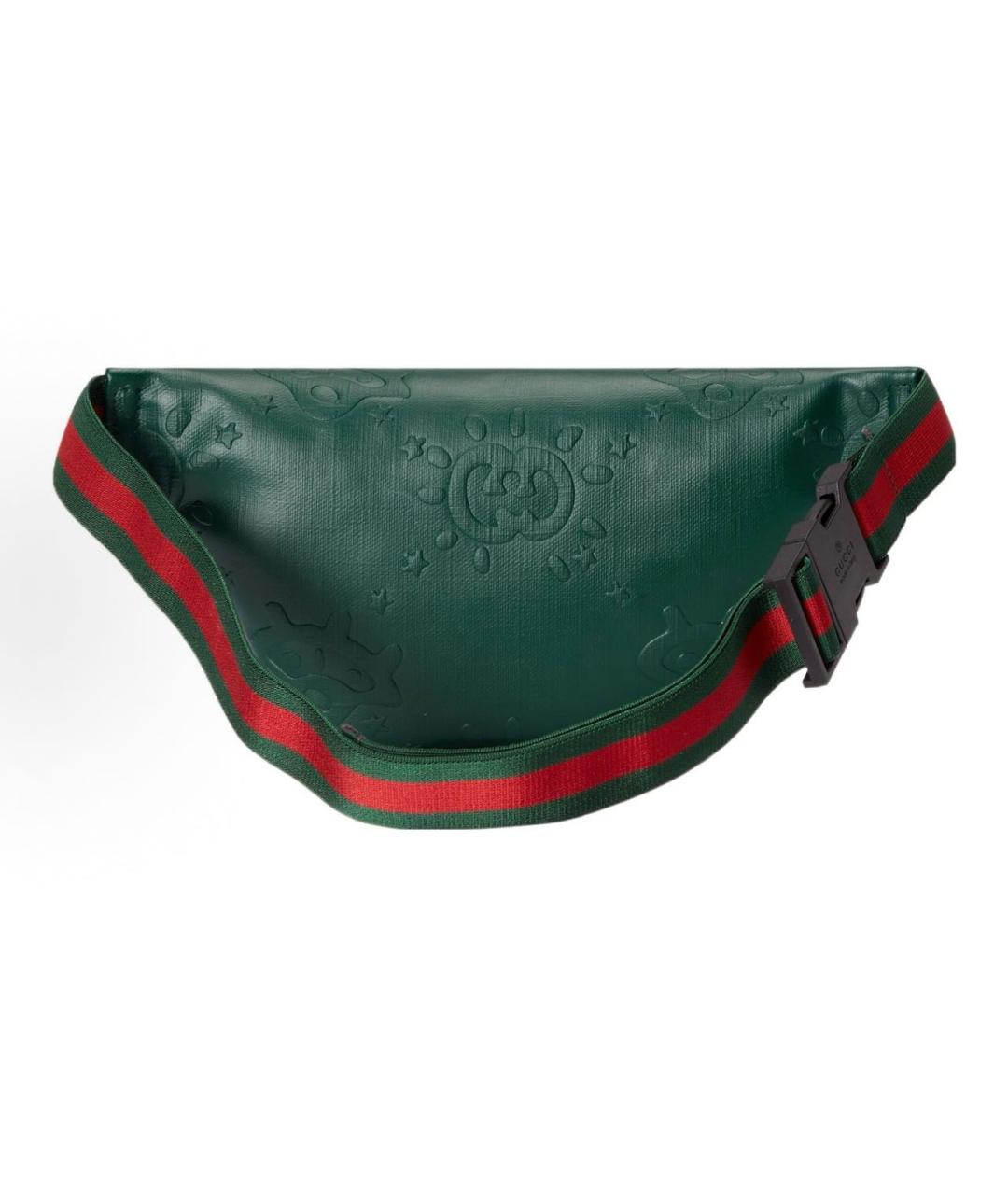 GUCCI Зеленая кожаная поясная сумка, фото 3