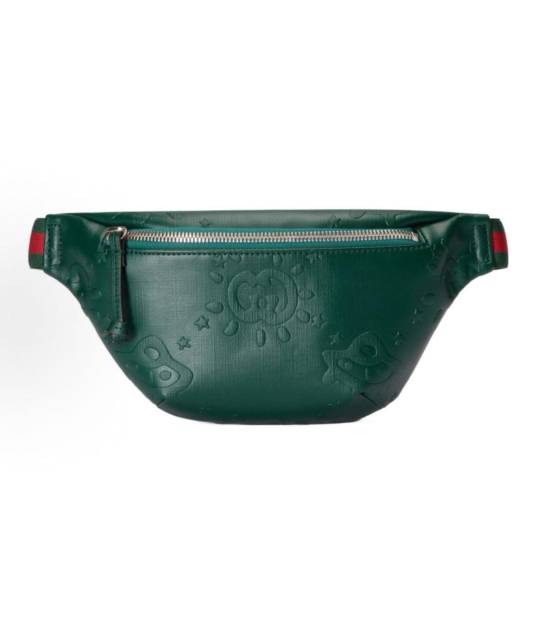 GUCCI Зеленая кожаная поясная сумка, фото 5