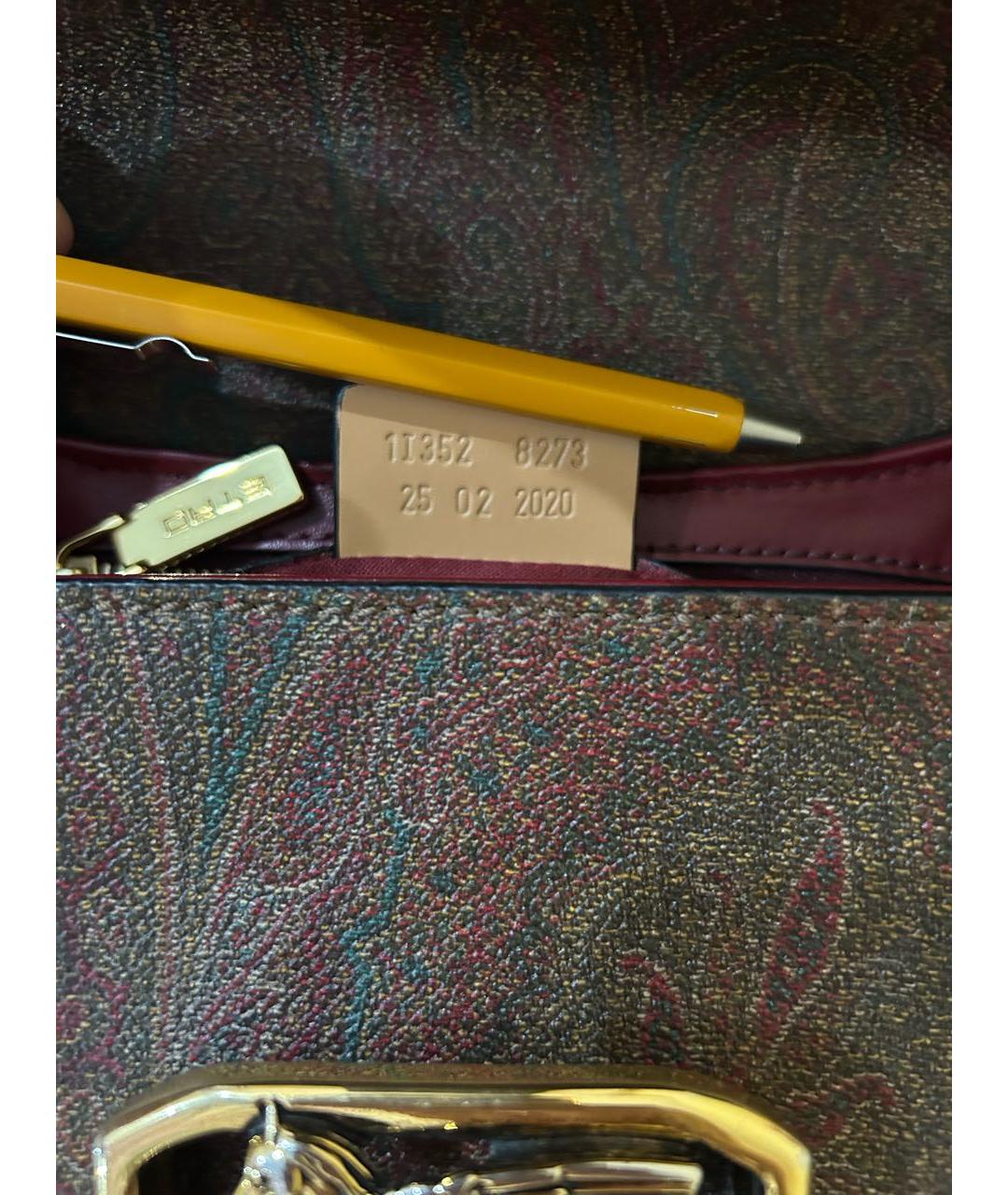 ETRO Бордовая кожаная сумка через плечо, фото 5