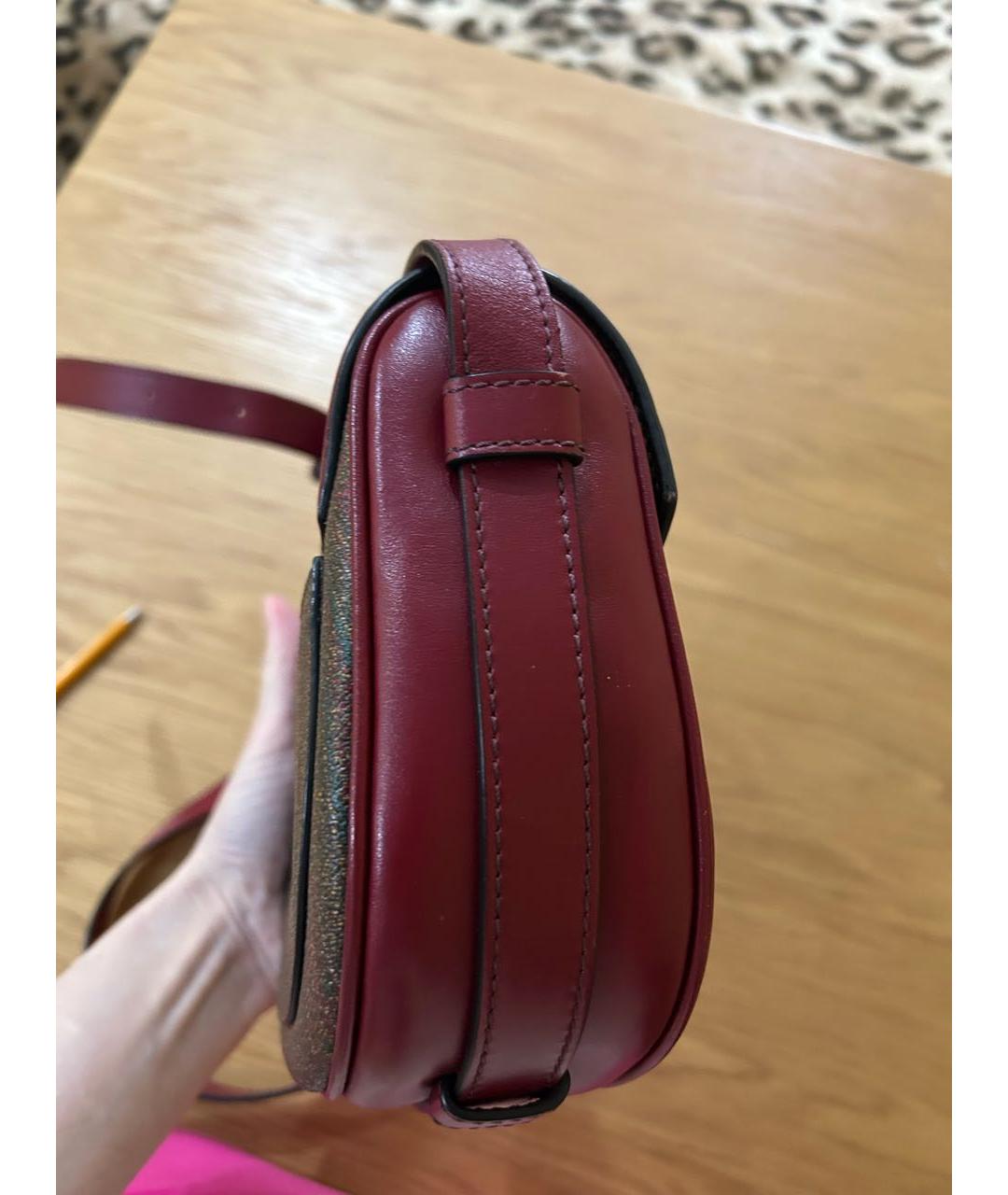ETRO Бордовая кожаная сумка через плечо, фото 4