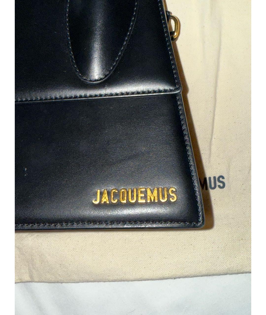 JACQUEMUS Черная кожаная сумка через плечо, фото 8
