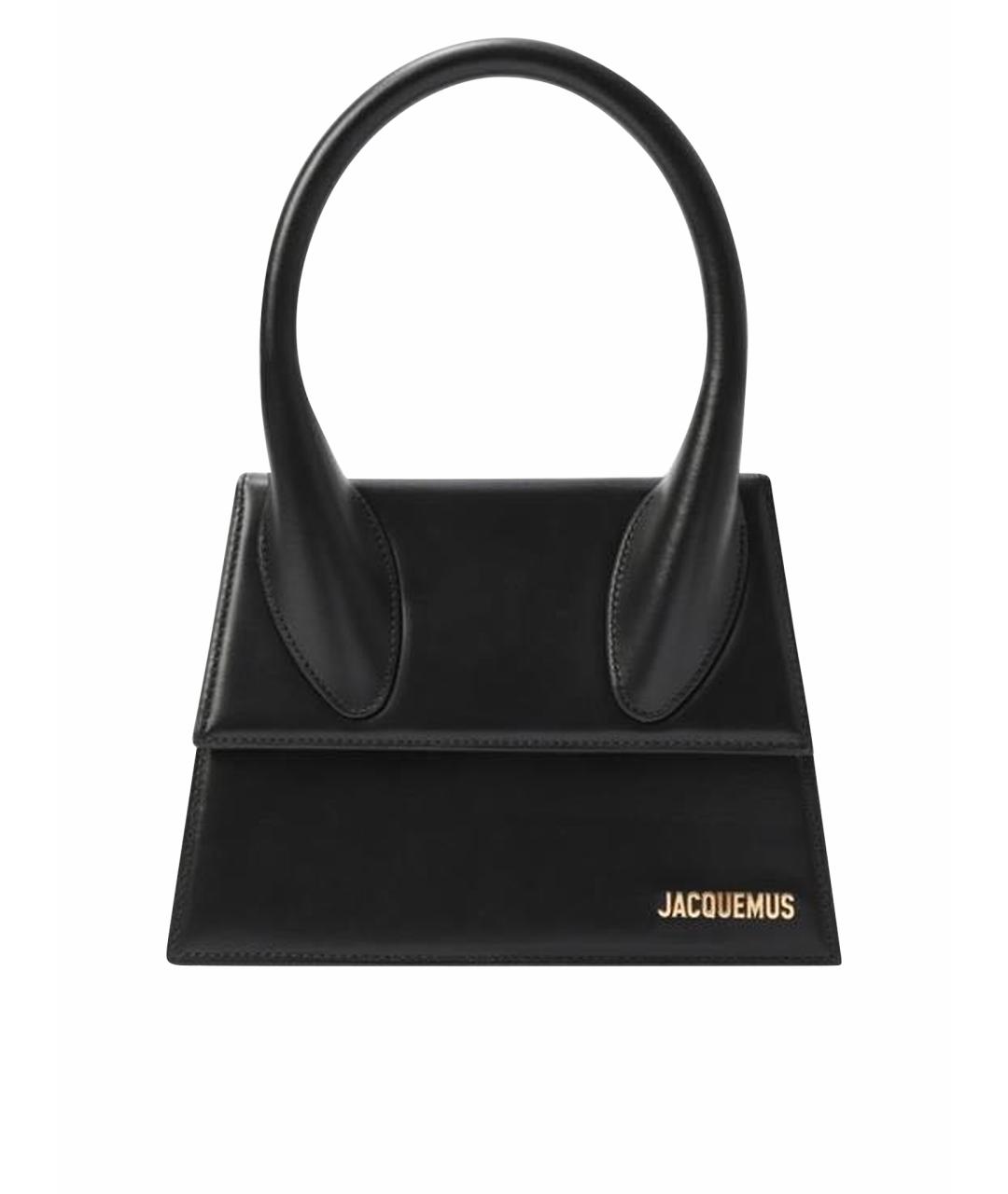 JACQUEMUS Черная кожаная сумка через плечо, фото 1