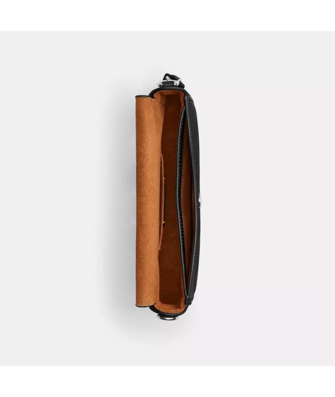 COACH Черная кожаная сумка через плечо, фото 4