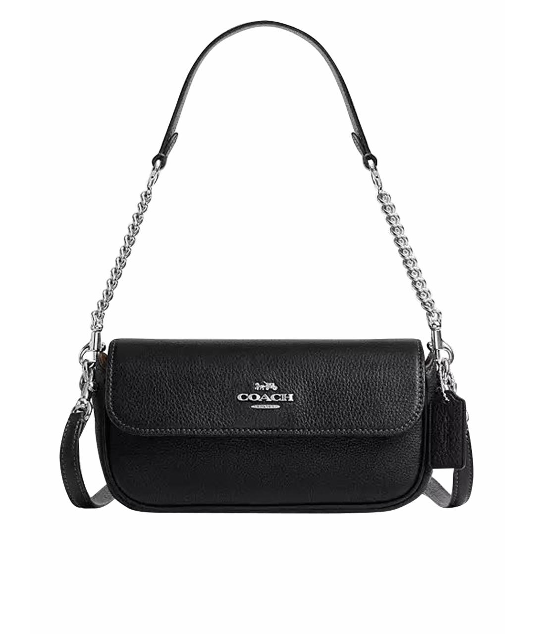 COACH Черная кожаная сумка через плечо, фото 1
